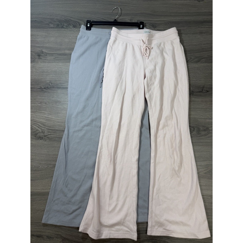 Sunday Best Women's Gray And Pink Waffle Flared Pant Size S Set Of 2 Pairs Soft